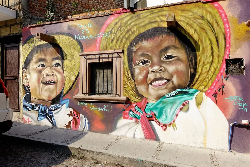 Street art mural in Guadalupe San Miguel de Allende