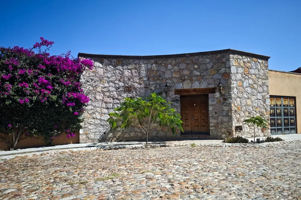 Stone facade home with bougainvillea in El Paraiso San Miguel de Allende