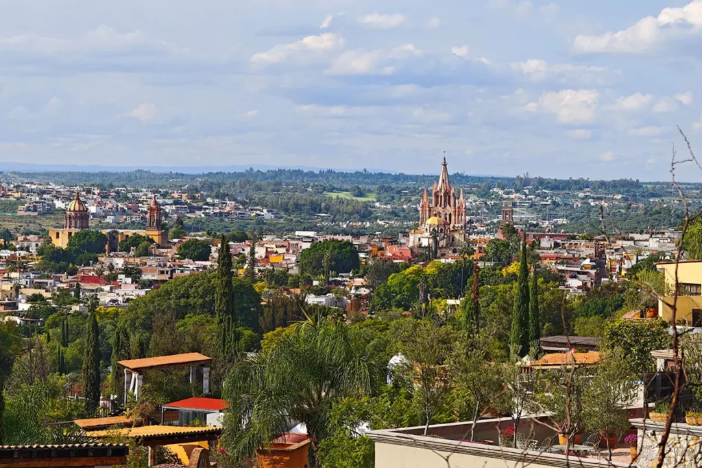 Rooftop views of Parroquia from Ojo de Agua San Miguel de Allende